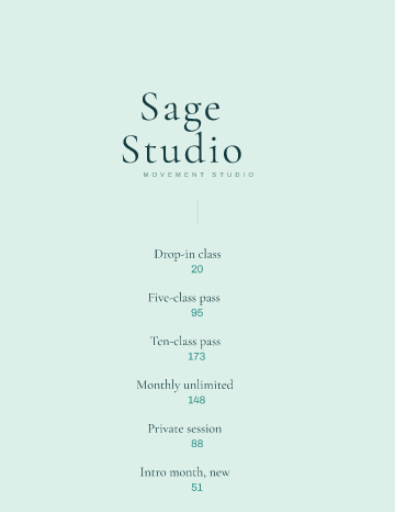 Sage Studio — Menu — Yoga template