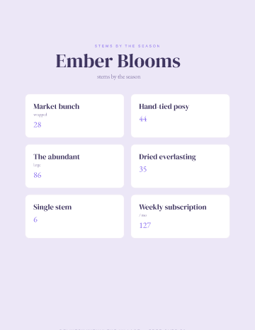 Ember Blooms — Menu — Florist template