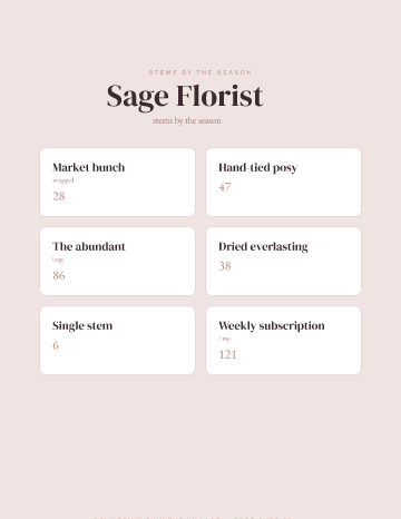 Sage Florist — Menu — Florist template