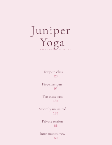Juniper Yoga — Menu — Yoga template