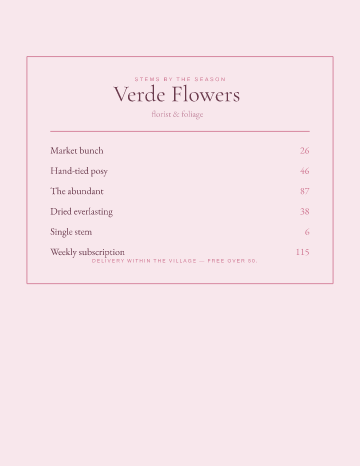 Verde Flowers — Menu — Florist template