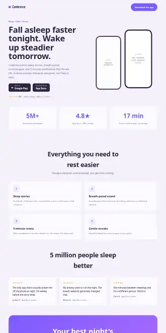 Cadence — Appstore — Micro Sites html5 microsite template