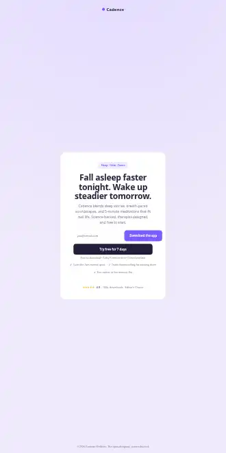 Cadence — Squeeze — Micro Sites html5 microsite template