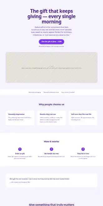 RadiancePod — Lavender Luxe — Micro Sites html5 microsite template