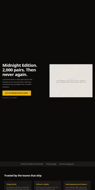LuminaPods X — Gold On Black — Micro Sites html5 microsite template