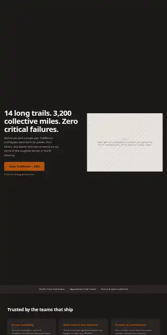 TrailBloom — Rugged Earth — Micro Sites html5 microsite template
