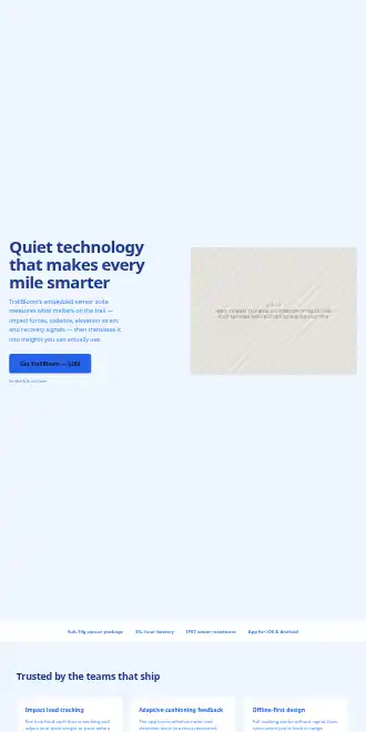 TrailBloom — Performance Blue — Micro Sites html5 microsite template