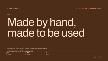 Ember & Oak — Brand Vision — Brand stakeholders pitch deck template