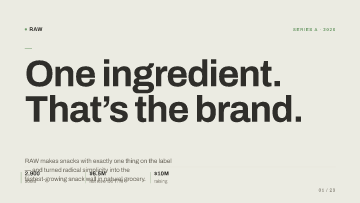 RAW — Pitch Deck — Consumer template