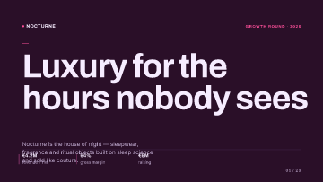 Nocturne — Pitch Deck — Luxury pitch deck template