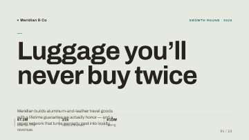 Meridian & Co — Pitch Deck — Luxury template