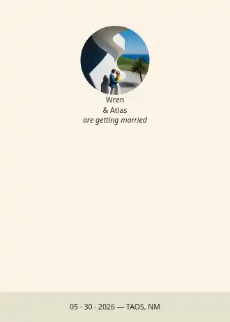 Circle + date band — Wedding & save-the-date template