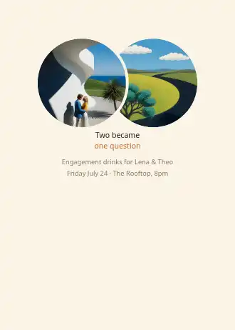 Overlapping pair — Engagement photoinvite template