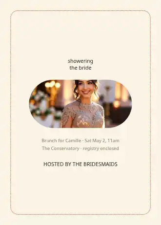 Dotted shower — Special events photoinvite template