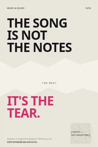 THE SONG IS NOT THE NOTES / IT'S THE TEAR. — fragment poster — Music & Sound template