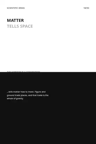 MATTER TELLS SPACE HOW TO CURVE, SPACE — inversion poster — Scientific Ideas template