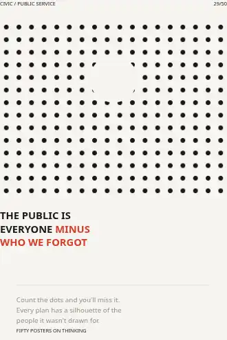 THE PUBLIC IS EVERYONE MINUS WHO WE FORGOT — counterform poster — Civic/Public-Service template
