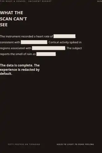 WHAT THE SCAN CAN'T SEE — redaction poster — The Body & Senses template
