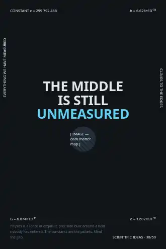 THE MIDDLE IS STILL UNMEASURED — margin poster — Scientific Ideas poster template