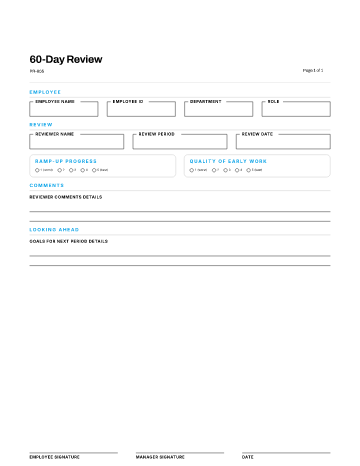 60-Day Review — Review Cycles template