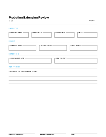 Probation Extension Review — Review Cycles template