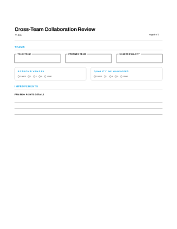 Cross-Team Collaboration Review — Self & Peer template