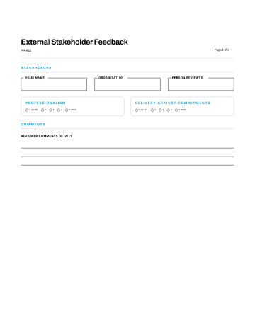External Stakeholder Feedback — 360 Multi-Rater template