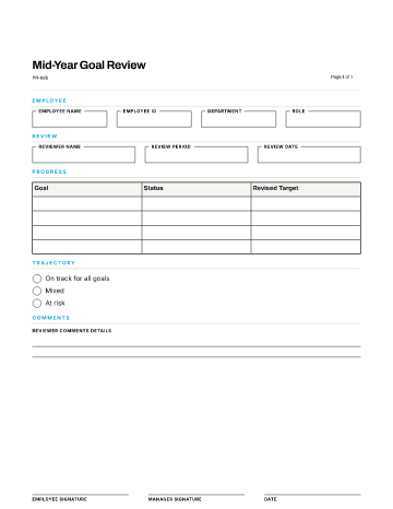 Mid-Year Goal Review — Goals & OKRs template