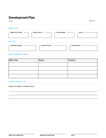 Development Plan — Goals & OKRs template