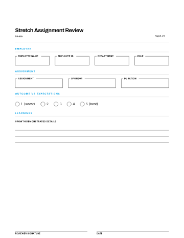 Stretch Assignment Review — Goals & OKRs form template