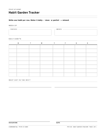 Habit Garden Tracker — Habit Trackers template