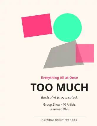 TOO MUCH — Typographic & Brutalist template