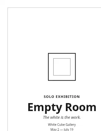 Empty Room — Contemporary & Experimental template