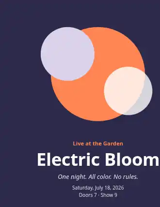 Electric Bloom — Music, Festival & Events poster template