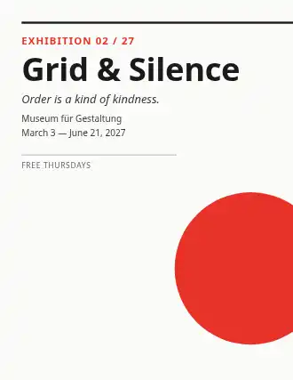 Grid & Silence — Swiss & Modernist poster template
