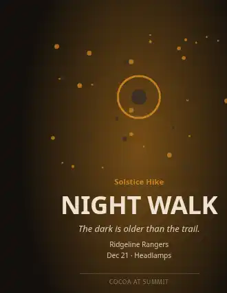 NIGHT WALK — Illustrated & Handmade poster template