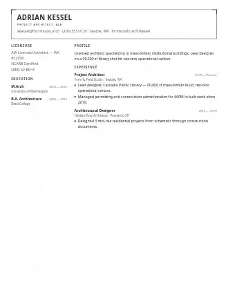 Adrian Kessel — blueprint resume — Technical template