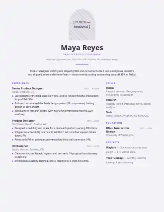 Maya Reyes — spotlight resume — Creative resume template