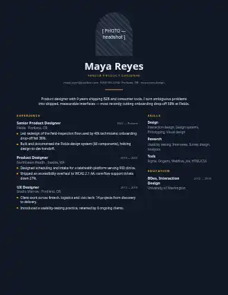 Maya Reyes — spotlight resume — Creative resume template