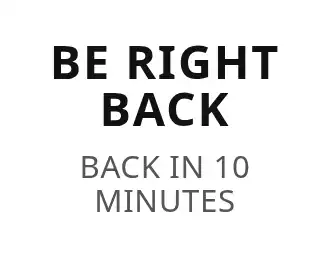 BE RIGHT BACK — Status — Status signage template