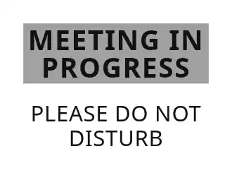 MEETING IN PROGRESS — Status — Status template