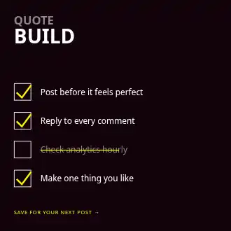BUILD IN PUBLIC — News, Alerts & Quotes social template