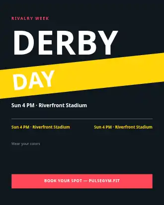 DERBY DAY — Game Day & Match Posters template