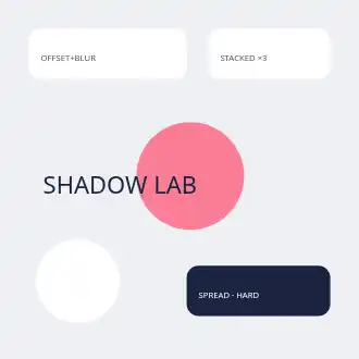 Box-shadows, stacked, blur, glow ring — Boxes template