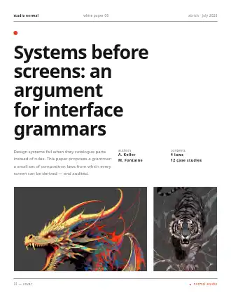 Systems before screens: an argument for interface grammars — Swiss Minimal template